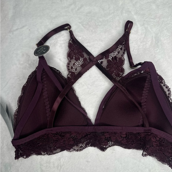 Body Frosting Size Large Padded Lined Back Bralette Color Plum - Picture 7 of 9